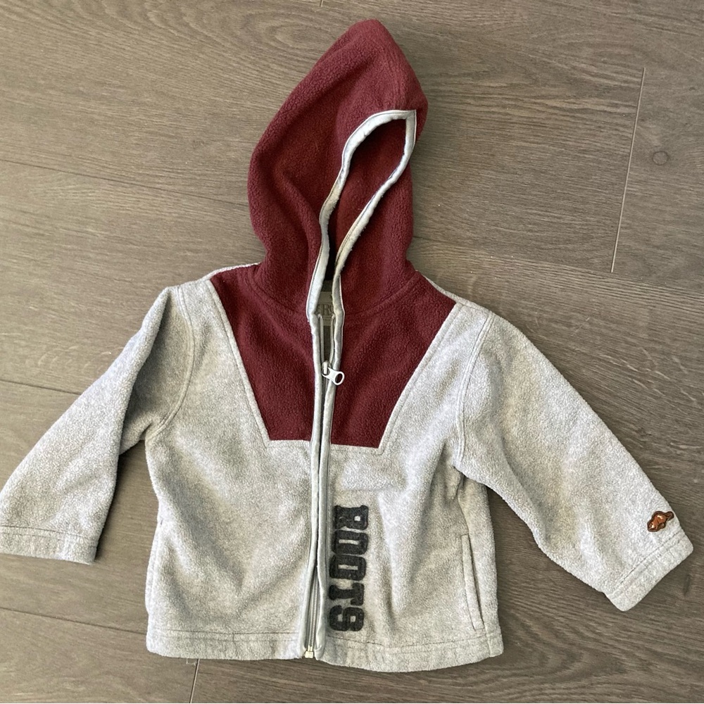 Roots Gray and Maroon Hoodie